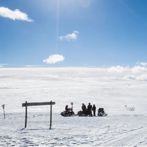 Skoteråkare som njuter av utsikten